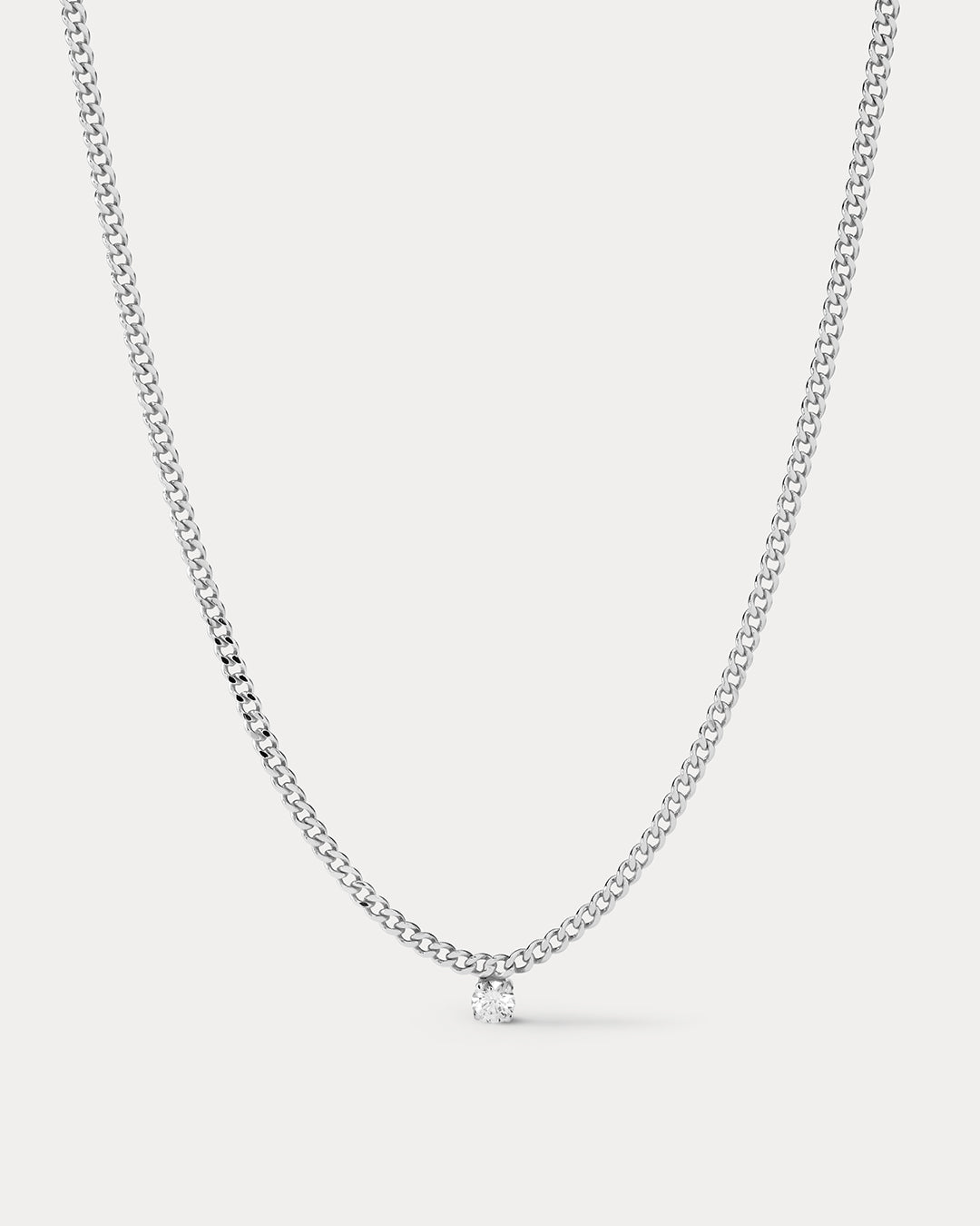 Bardot Stud Charm Necklace - Silver