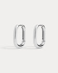 Chain Link Huggies - Silver