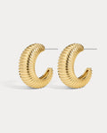 XL Georgia Ridged Hoops - Gold