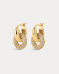 Pavé Interlock Hoops - Gold