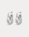 Pavé Interlock Hoops - Silver
