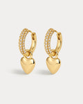 Puffy Heart Huggies - Gold - Earrings