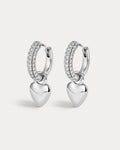 Puffy Heart Huggies - Silver - Earrings