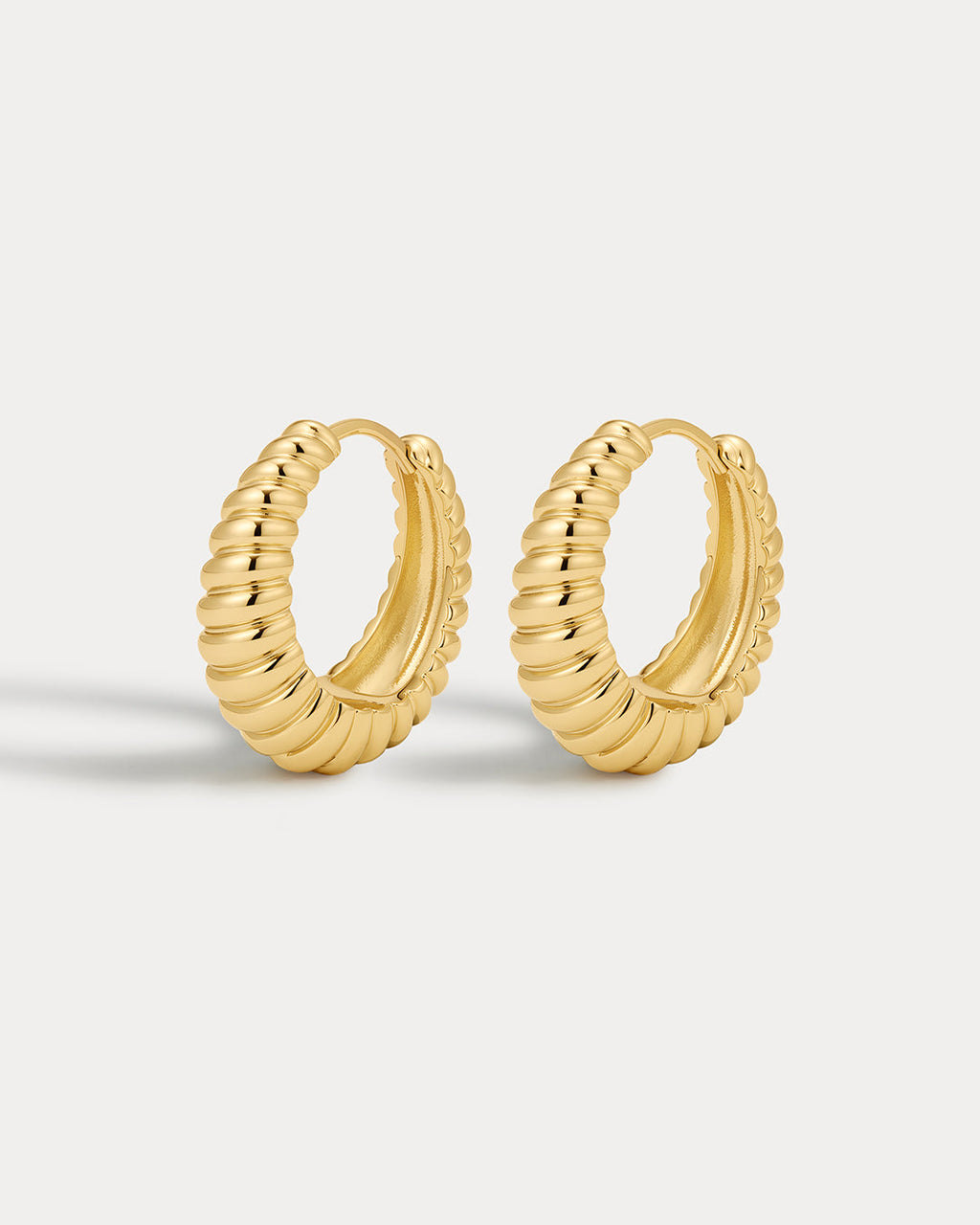 Ridged Marbella Hoops - Gold (Ships Mid September)