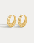 Ridged Marbella Hoops - Gold (Ships Mid September)