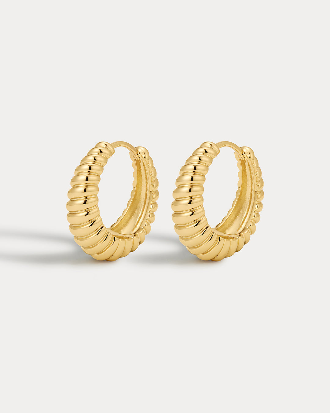 Ridged Marbella Hoops - Gold (Ships Mid September)