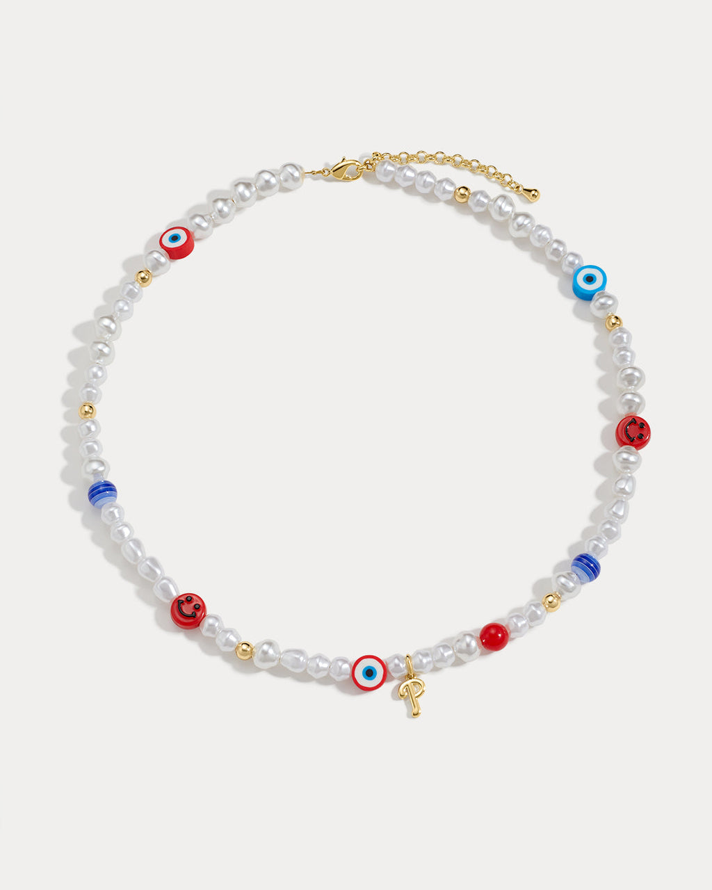MLB Pearl Charm Necklace in Gold — alternate angle