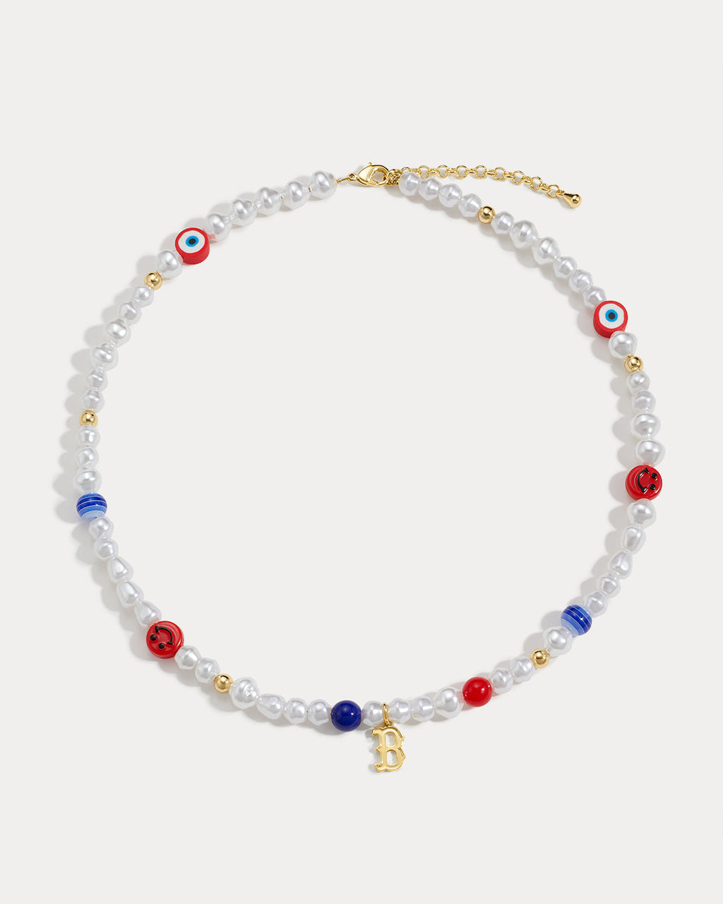 MLB Pearl Charm Necklace in Gold — another angle 2
