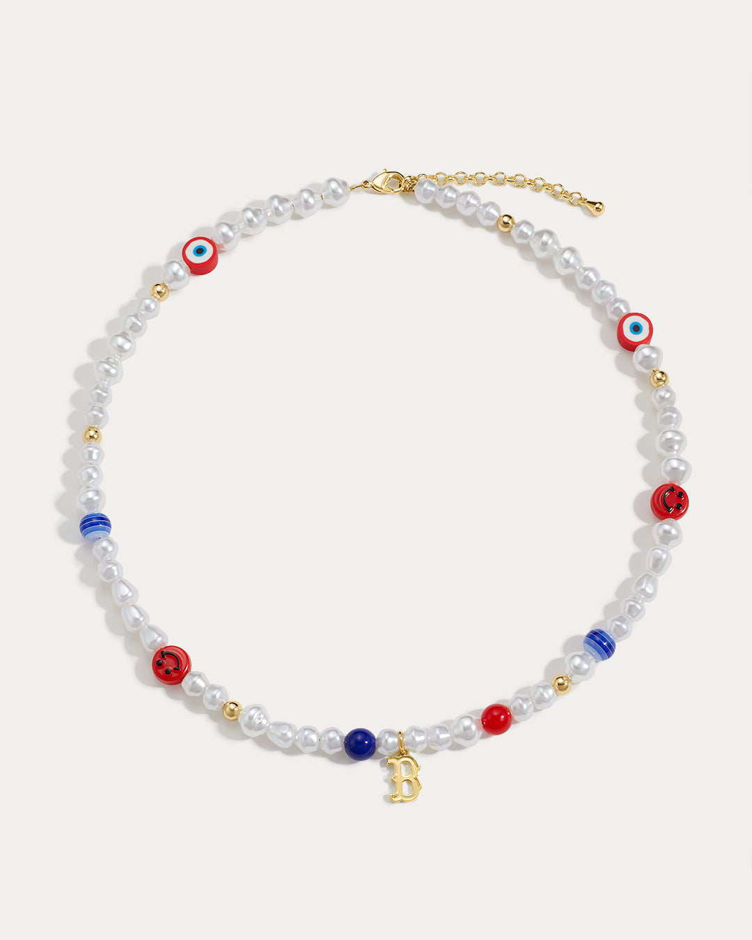 MLB Pearl Charm Necklace in Gold — another angle 2