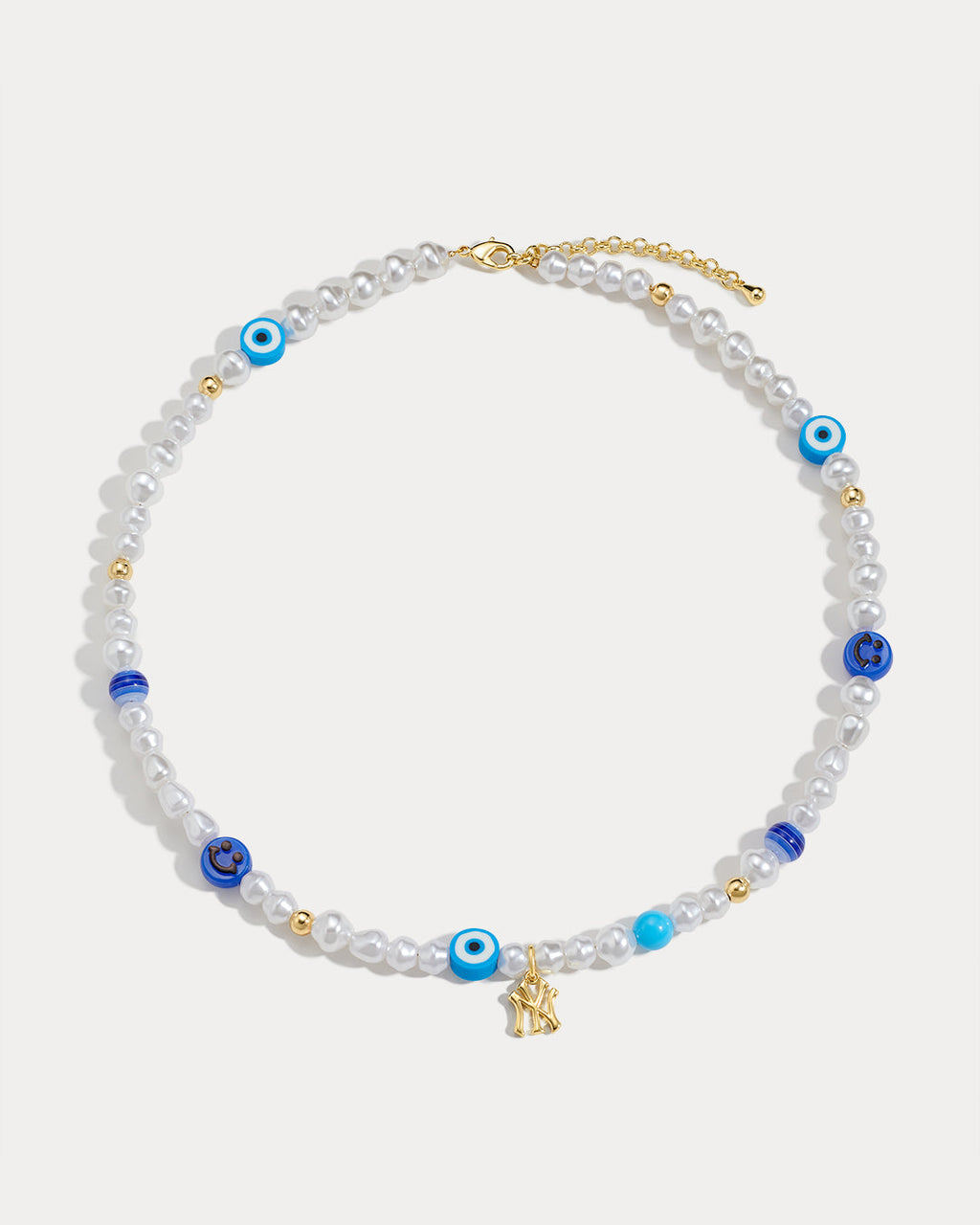 MLB Pearl Charm Necklace in Gold — alternate angle 2