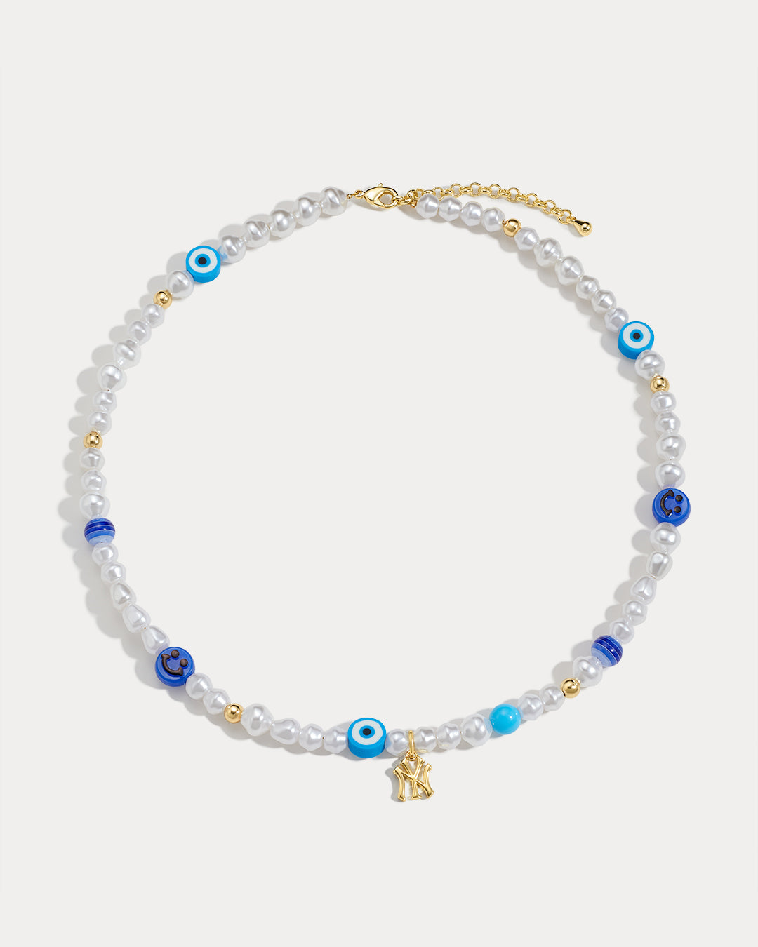 MLB Pearl Charm Necklace in Gold — alternate angle 2
