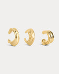 Mercury Disc Ear Cuff Set in Gold - Earrings