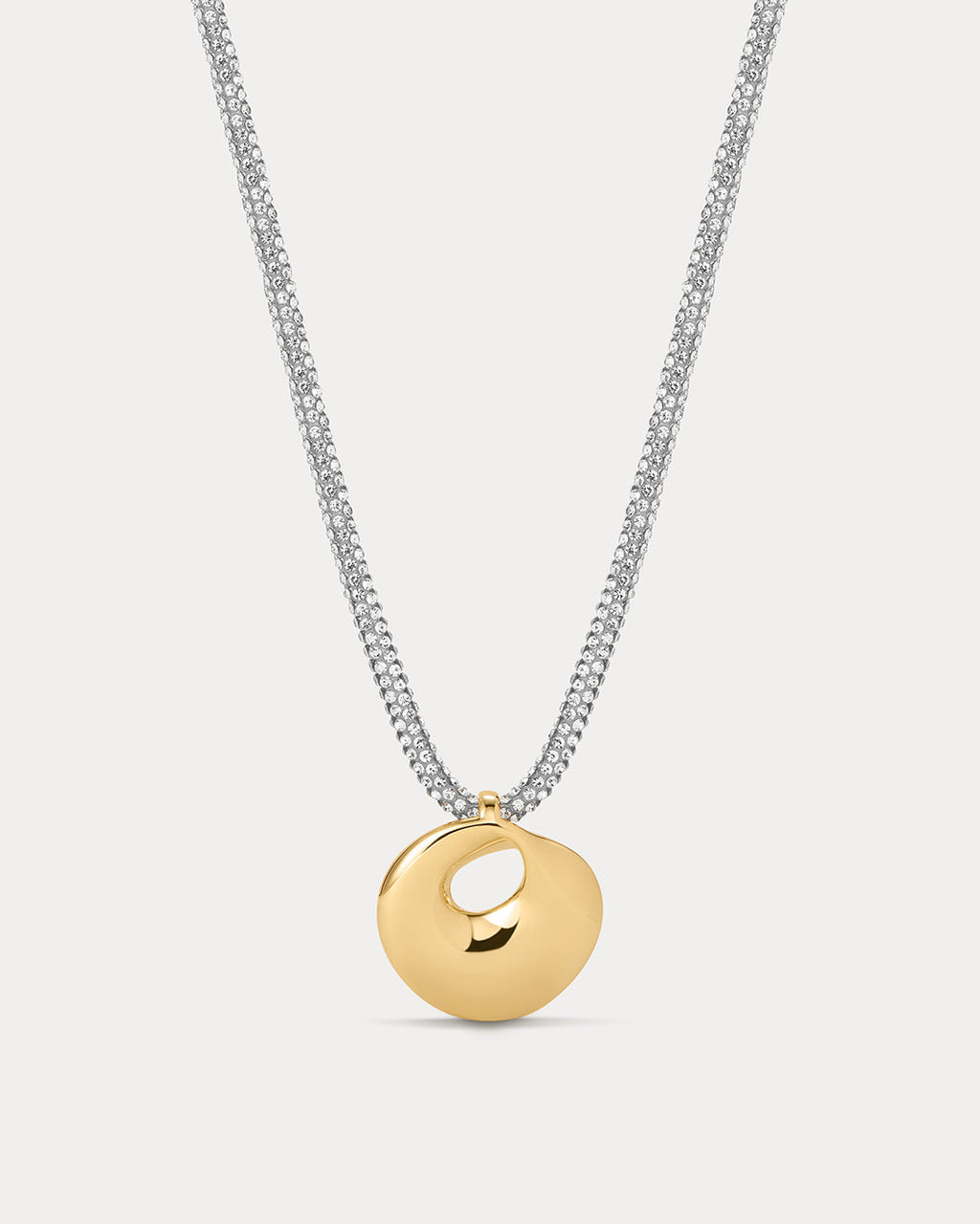 Mercury Disc Sparkle Necklace in Gold