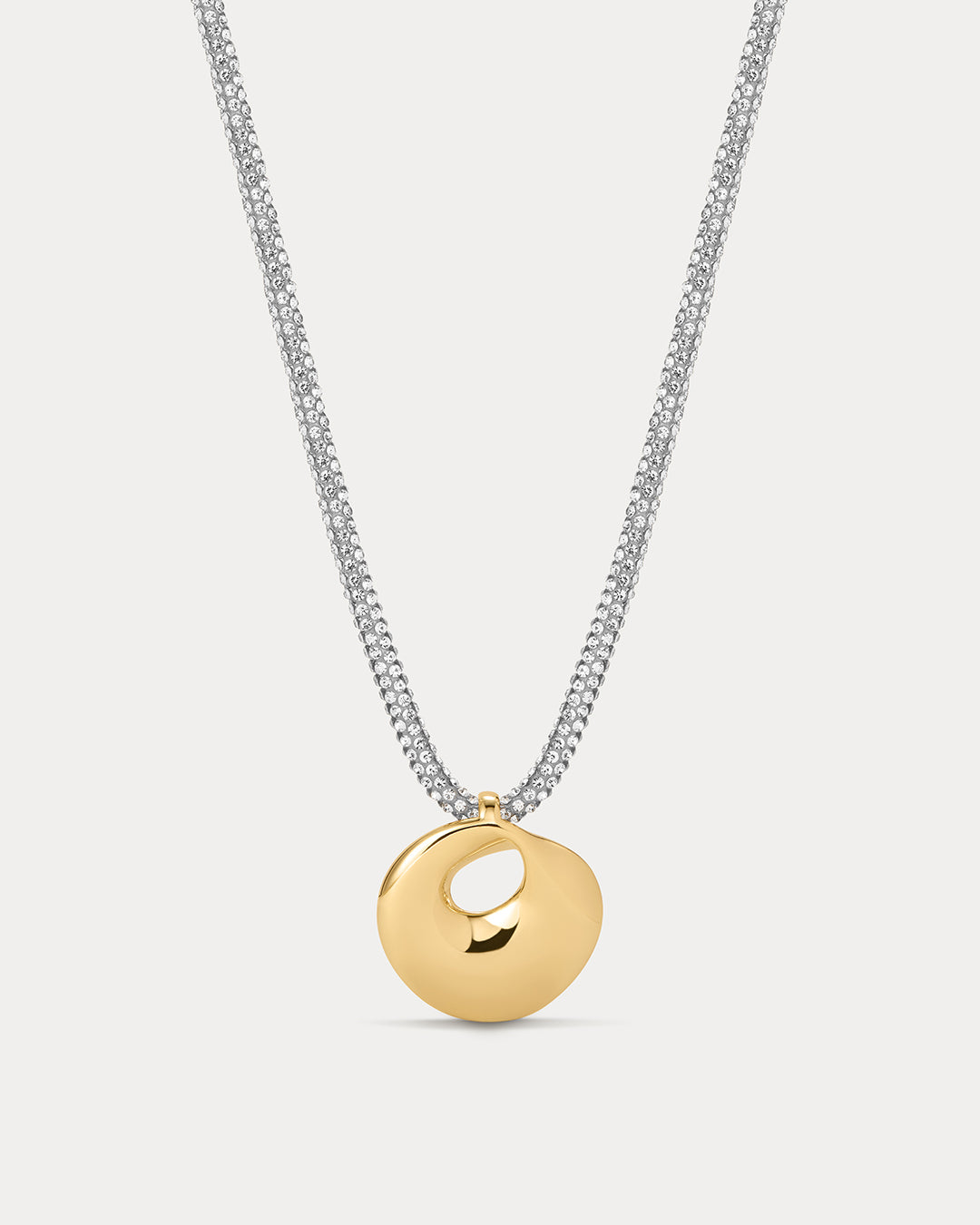Mercury Disc Sparkle Necklace in Gold