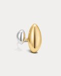 Two-Tone Chrome Orb Ring in Gold