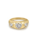 Bezel Heart Signet Ring in Gold