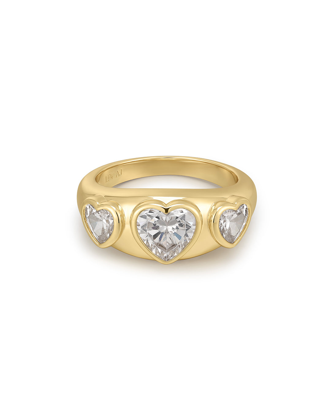 Bezel Heart Signet Ring in Gold