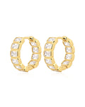 Bianca Bezel Hoops in Gold
