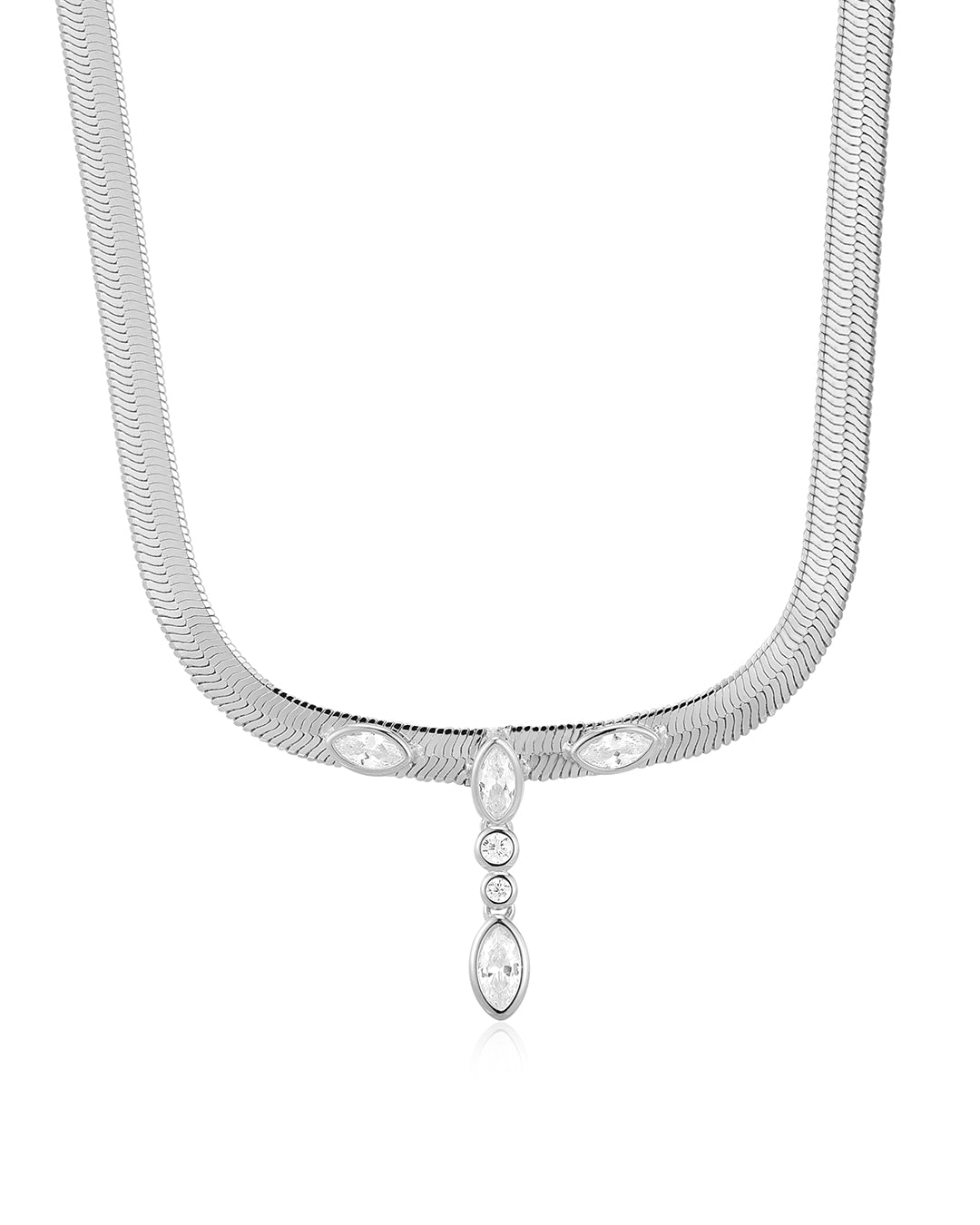 Bianca Drop Necklace in Silver — alternate view