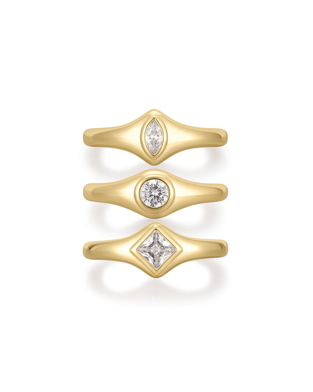 Bijoux Bezel Ring Set in Gold — alternate view