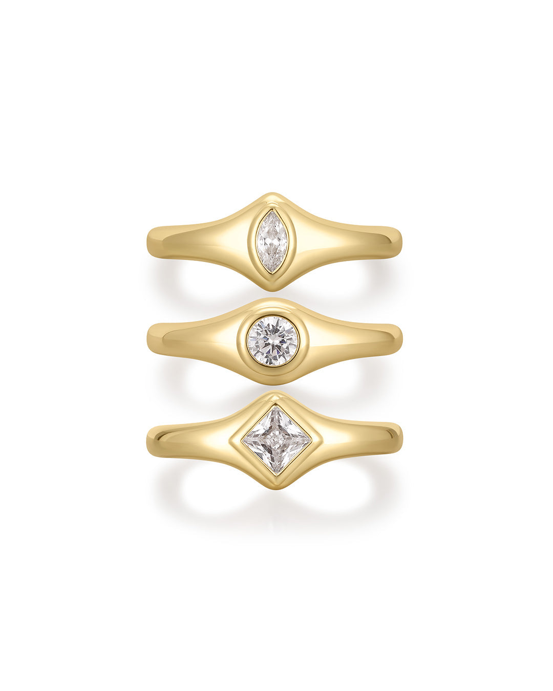 Bijoux Bezel Ring Set in Gold — alternate view
