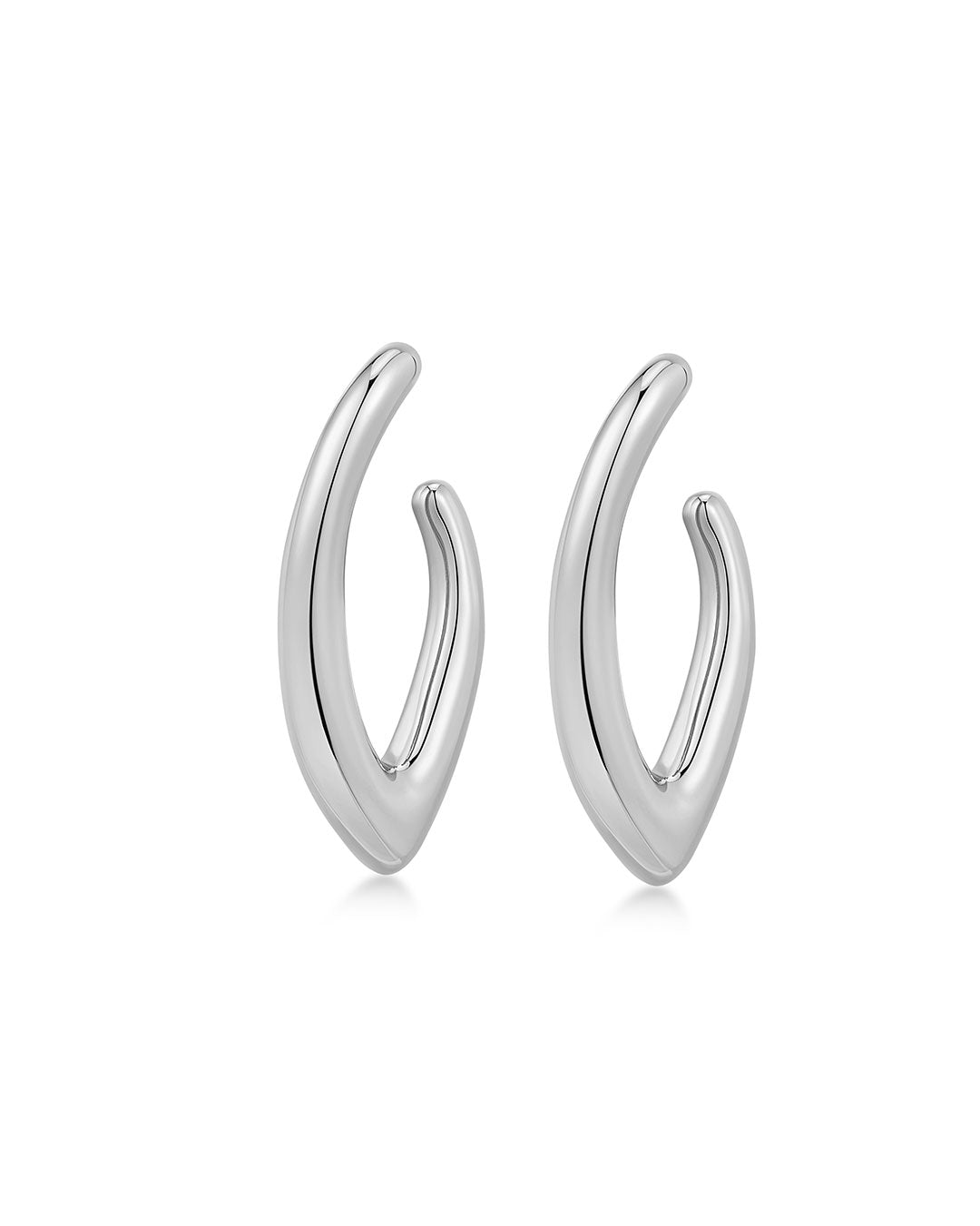 Chain Sculpt Link Earrings in Silver — alternate view
