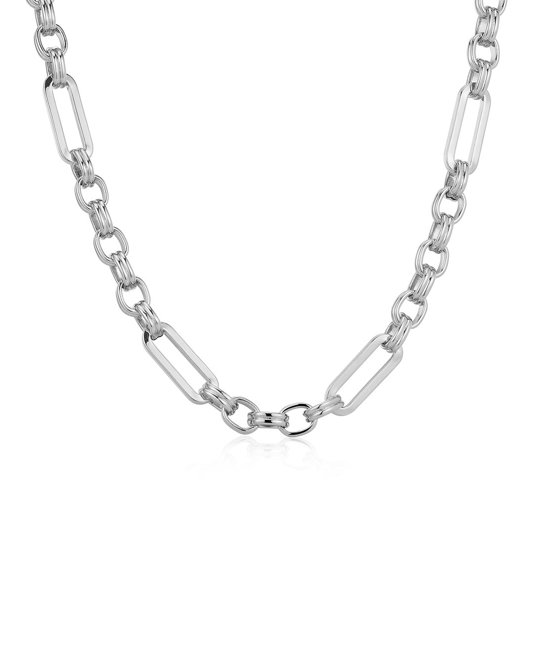Charlotte Link Chain Necklace in Silver — alternate view