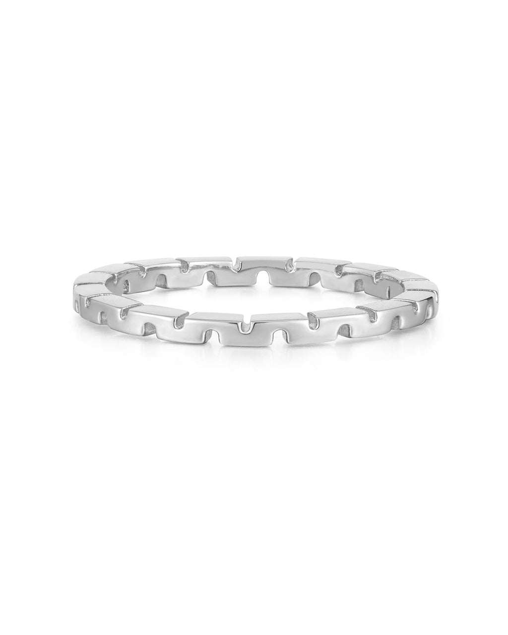 Chloe Chain Ring Set in Silver — another angle