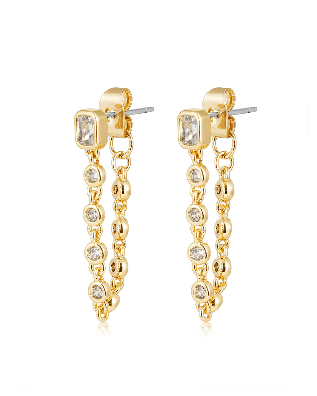 Chloe Chain Studs in Gold
