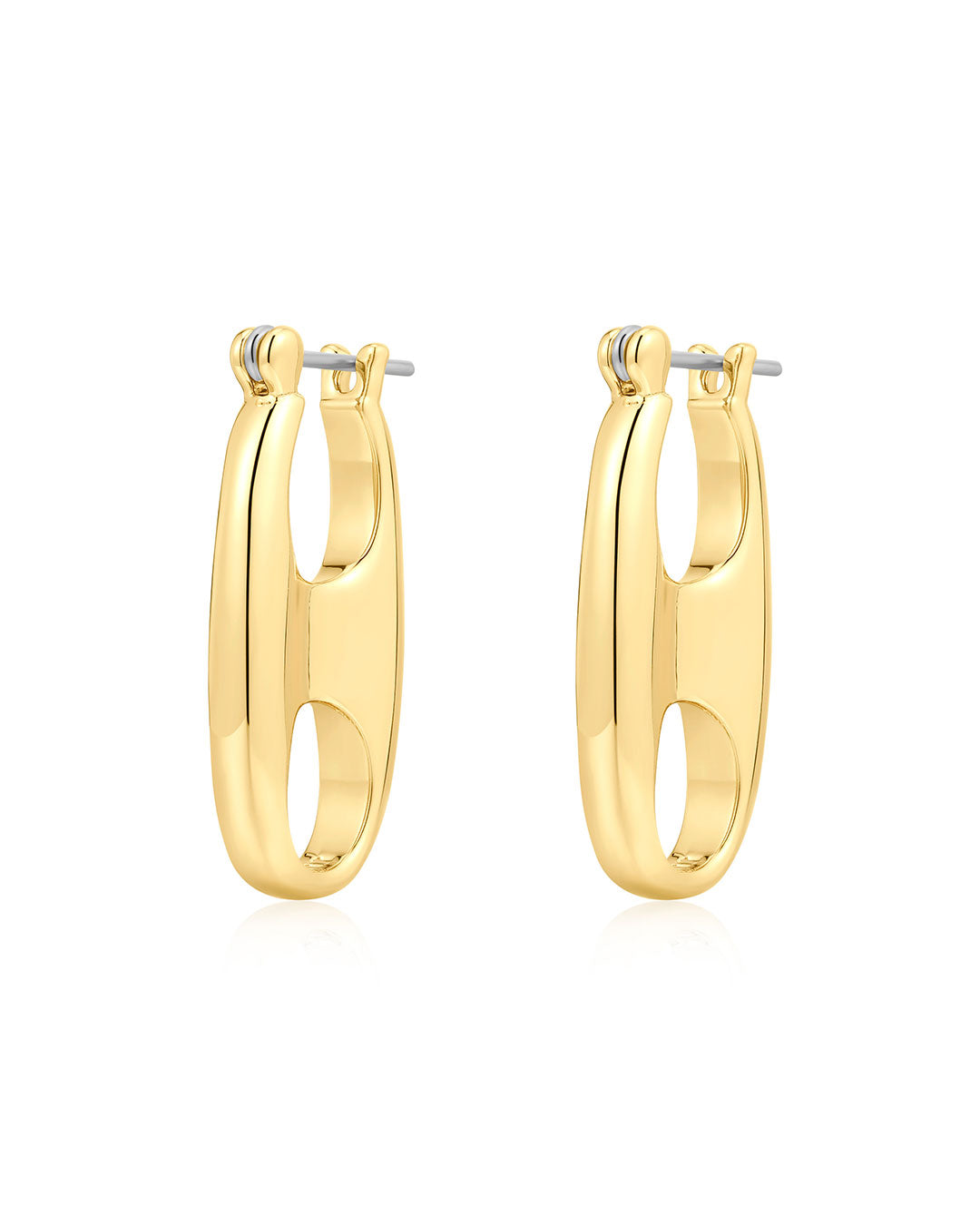Circle Link Earrings in Gold
