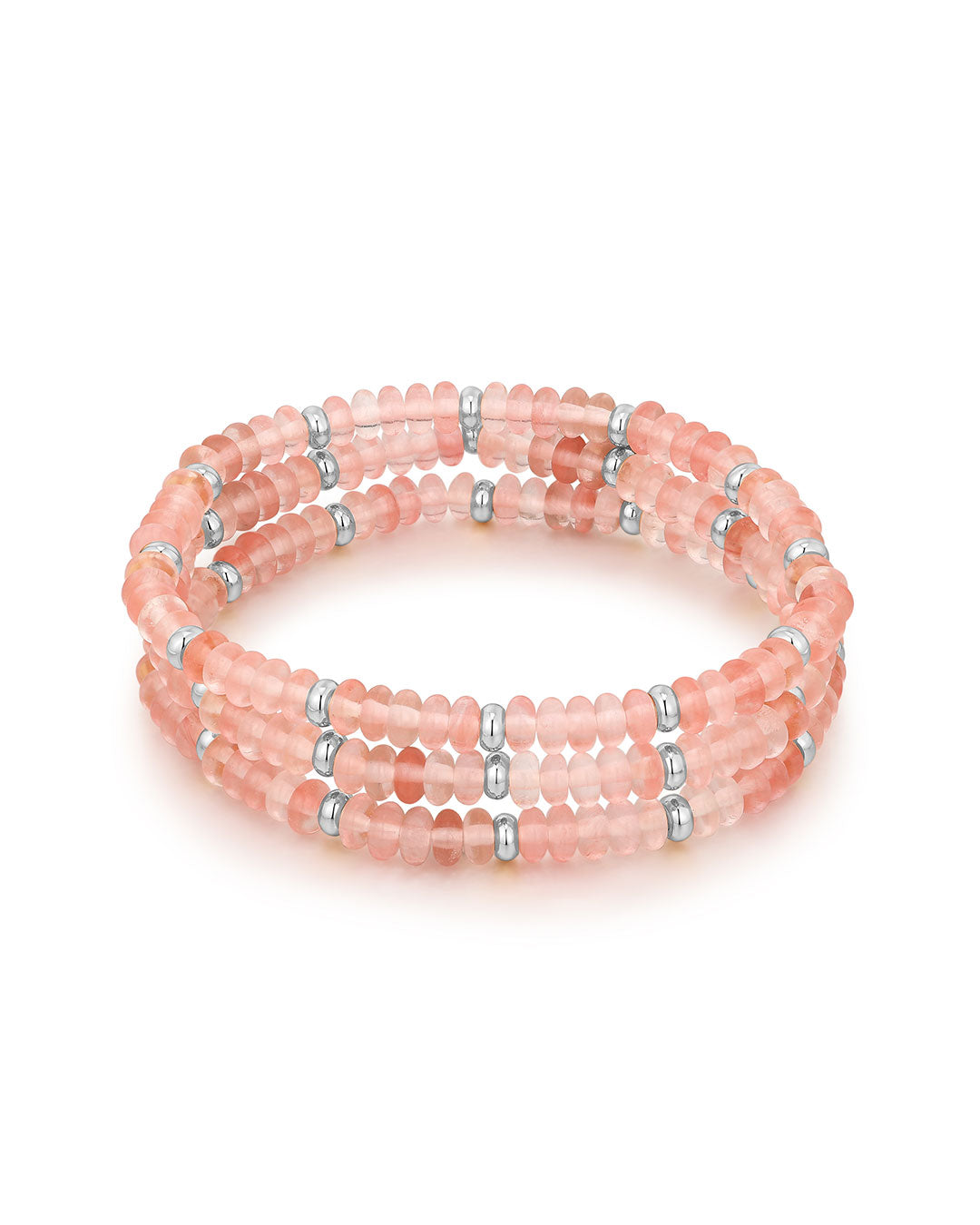Coquille Beaded Bracelet Set in Silver — alternate view
