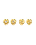 Coquille Studs Set in Gold - Earrings