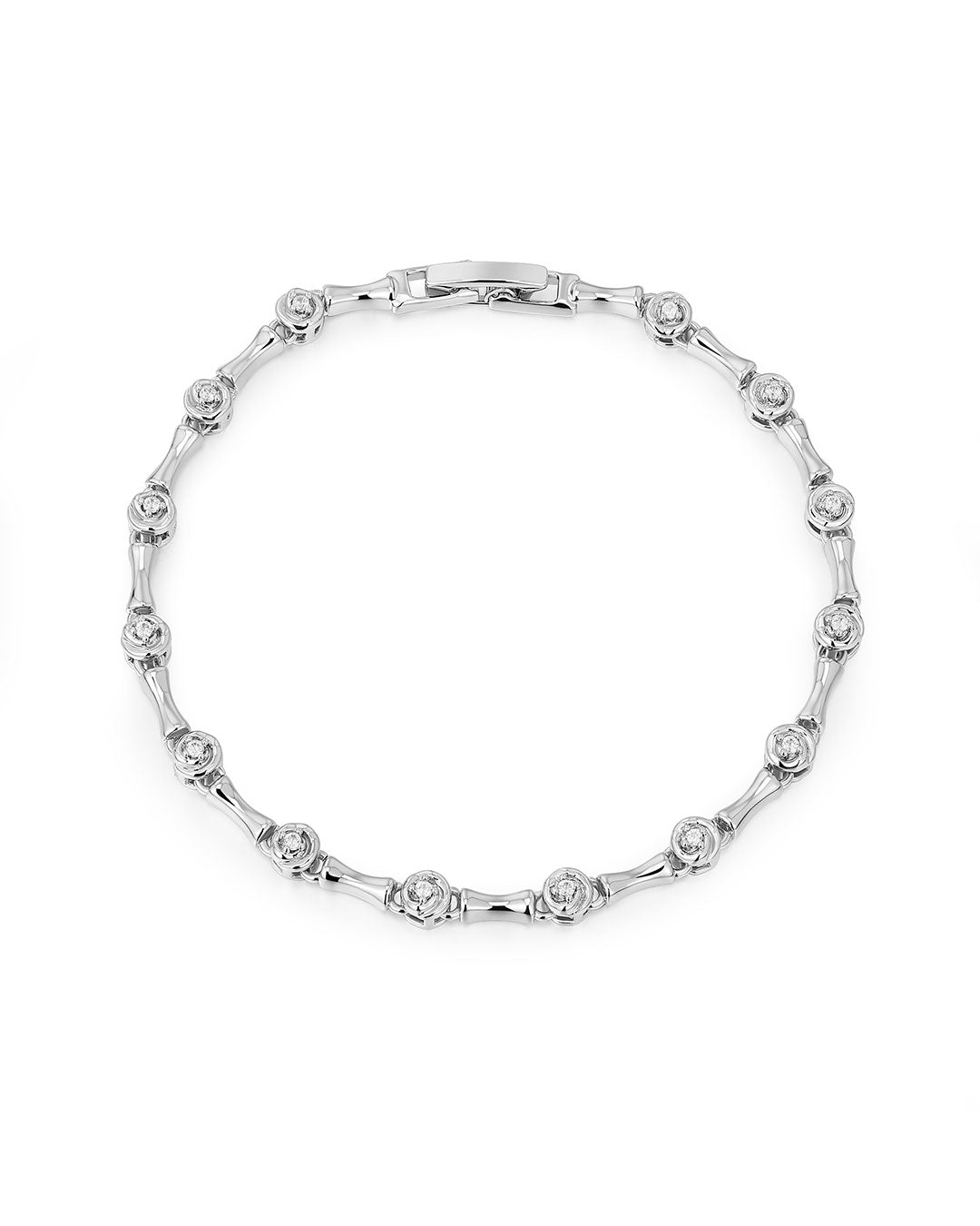 Coquille Tennis Bracelet in Silver — alternate view