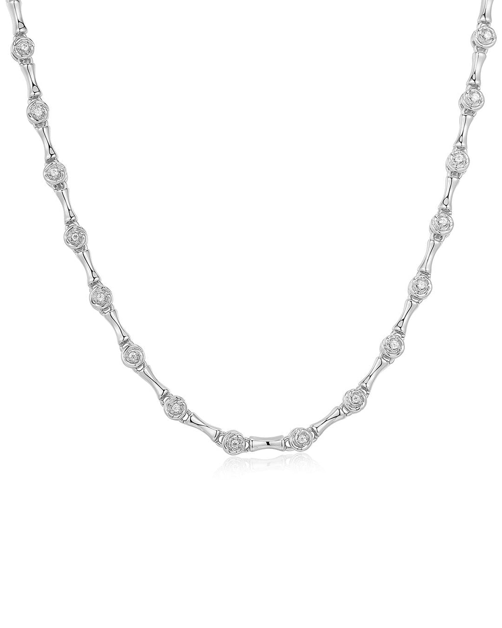 Coquille Tennis Necklace in Silver — alternate angle