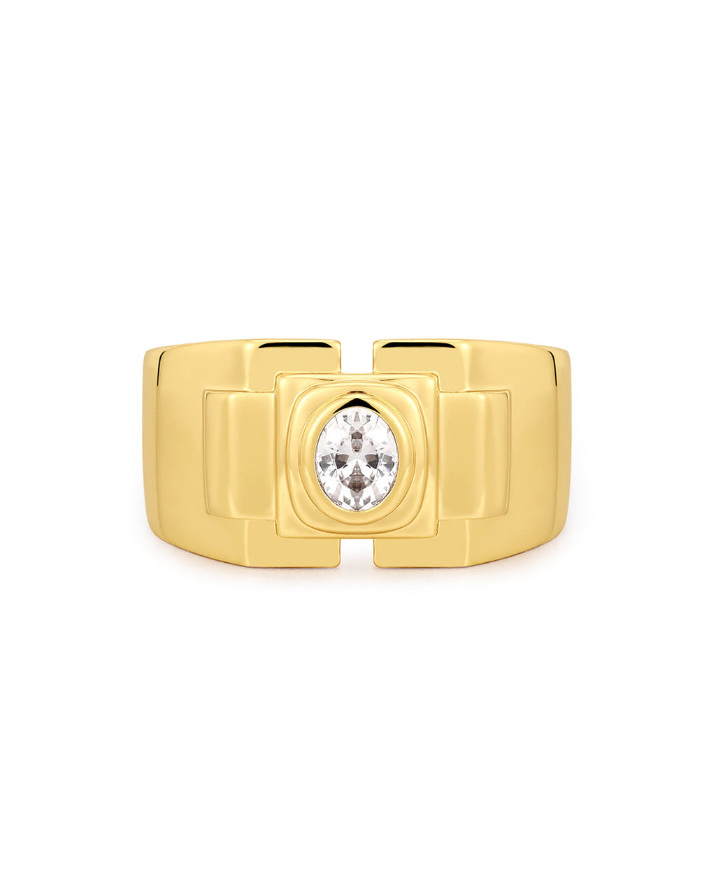 Déco Statement Ring in Gold