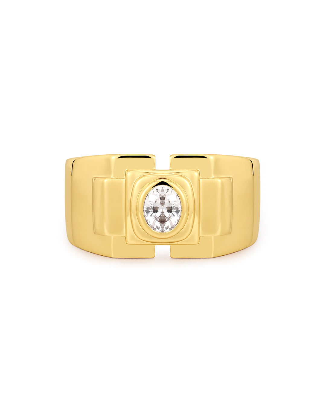 Déco Statement Ring in Gold