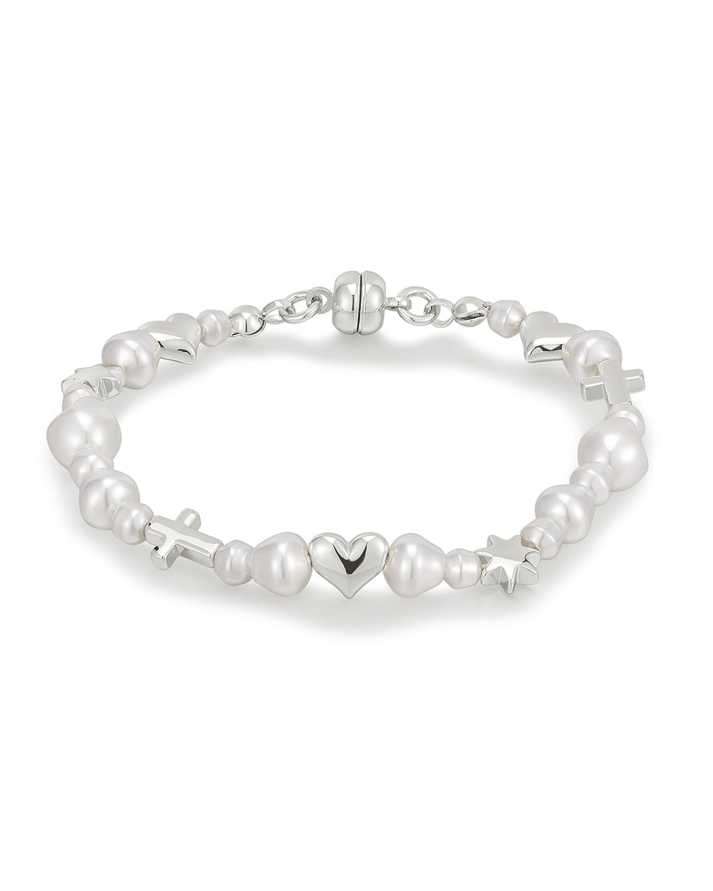 Etoile Pearl Stud Bracelet in Silver — alternate view