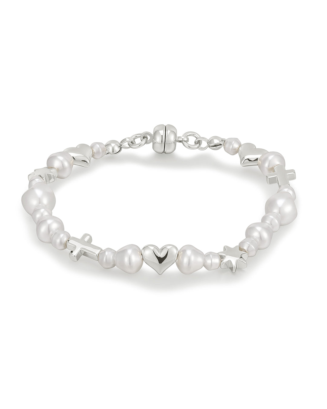 Etoile Pearl Stud Bracelet in Silver — alternate view