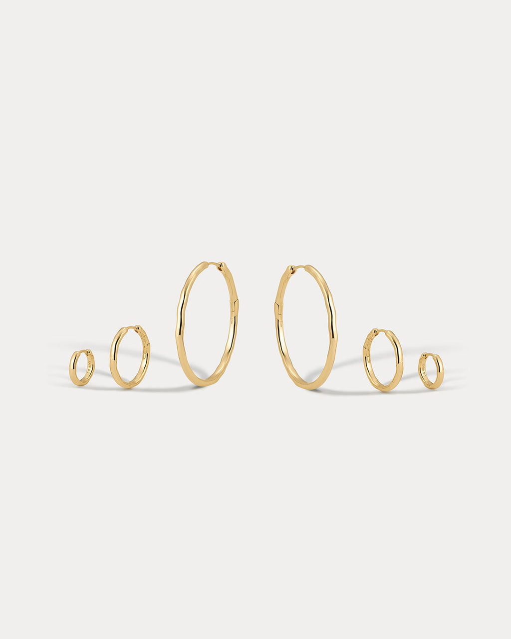 Granada Hammered Hoops in Gold