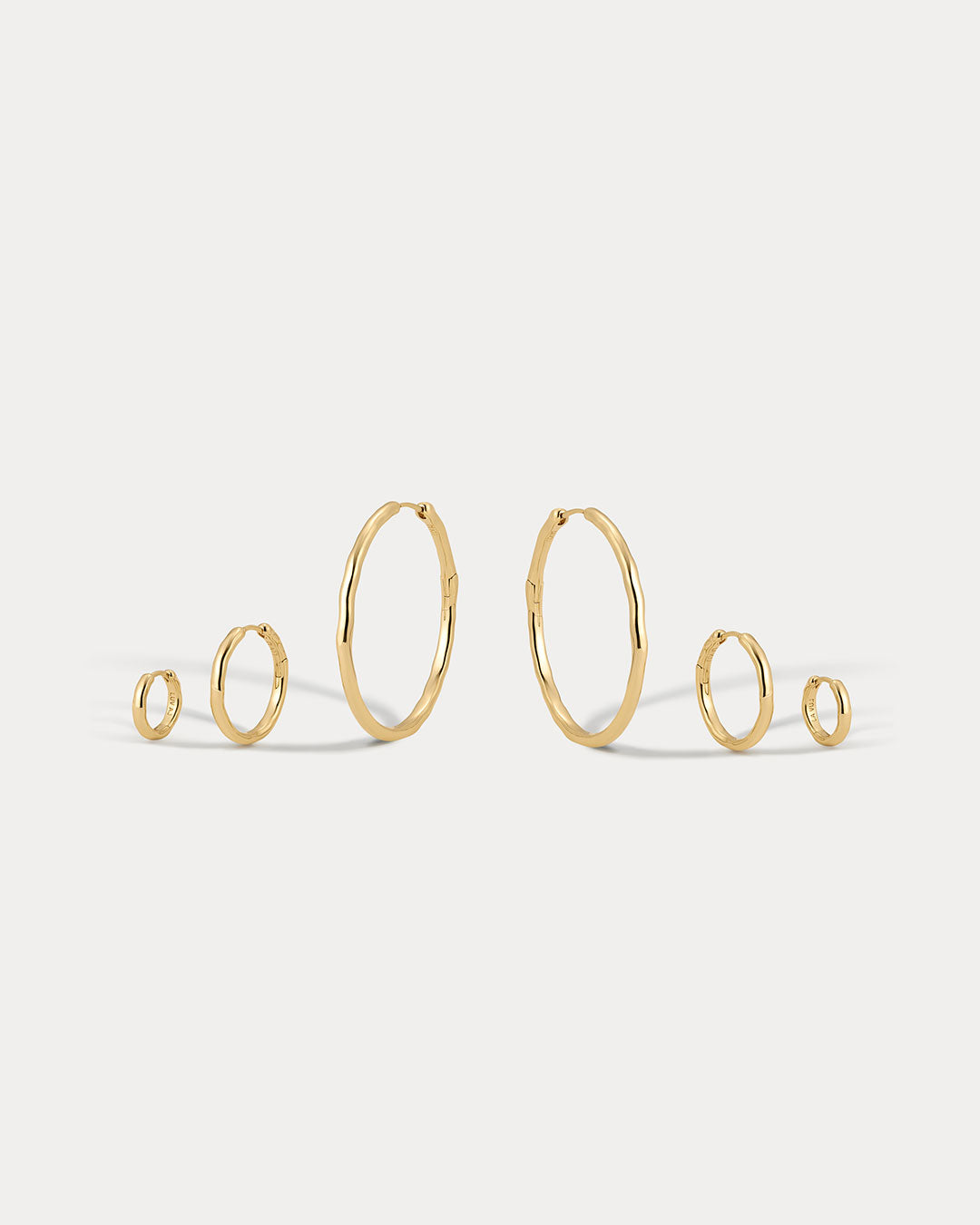 Granada Hammered Hoops in Gold