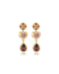 Heart Stone Studs in Gold - Earrings