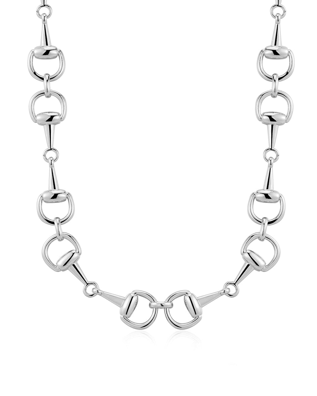 Horsebit Necklace in Silver — alternate view