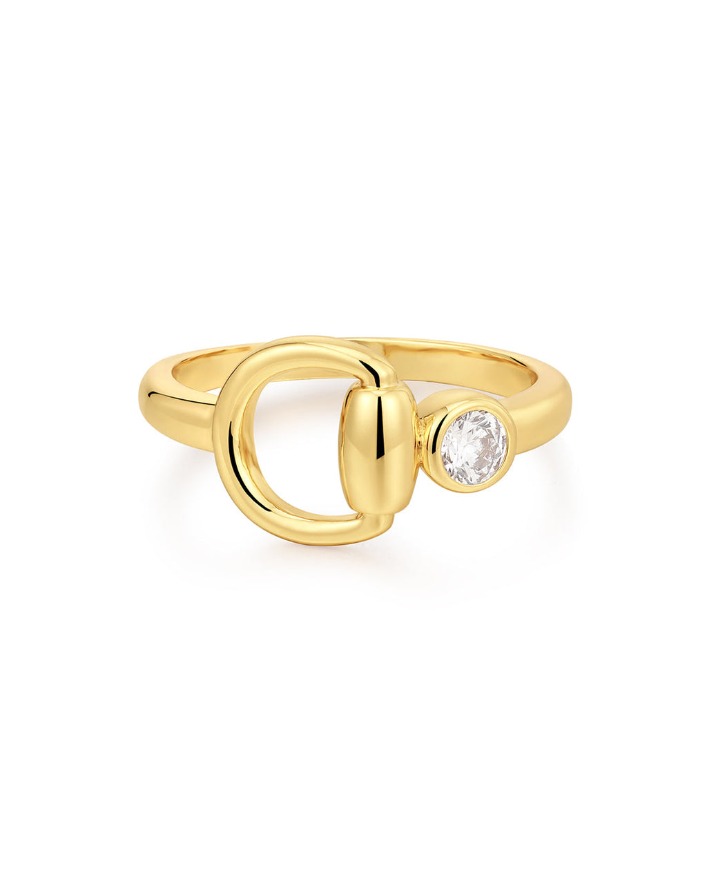 Horsebit Stone Ring in Gold