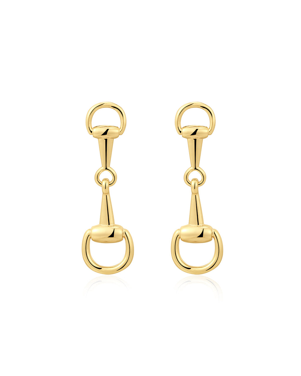 Horsebit Stud Earrings in Gold