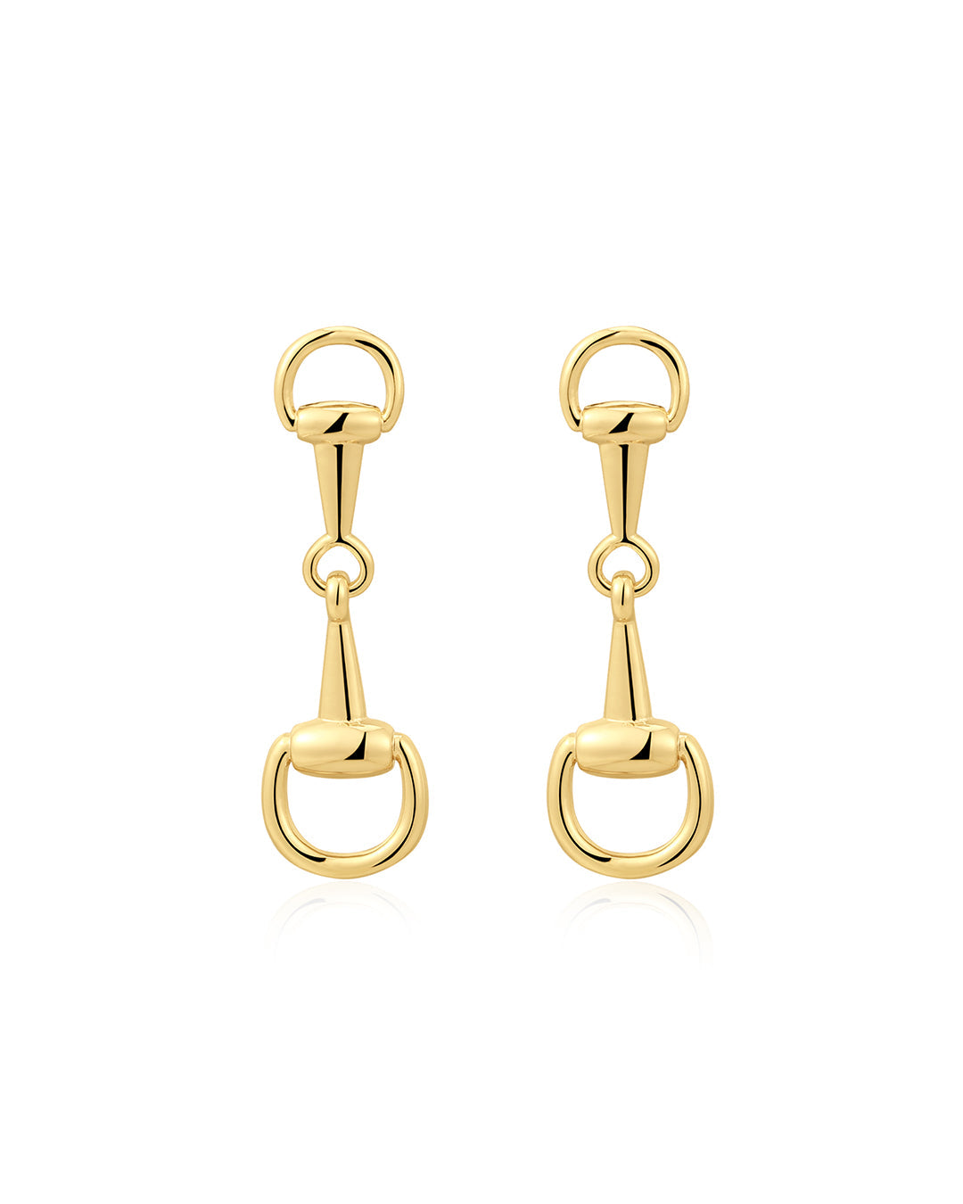 Horsebit Stud Earrings in Gold