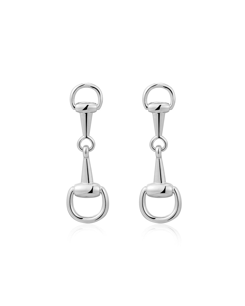 Horsebit Stud Earrings in Silver — alternate view