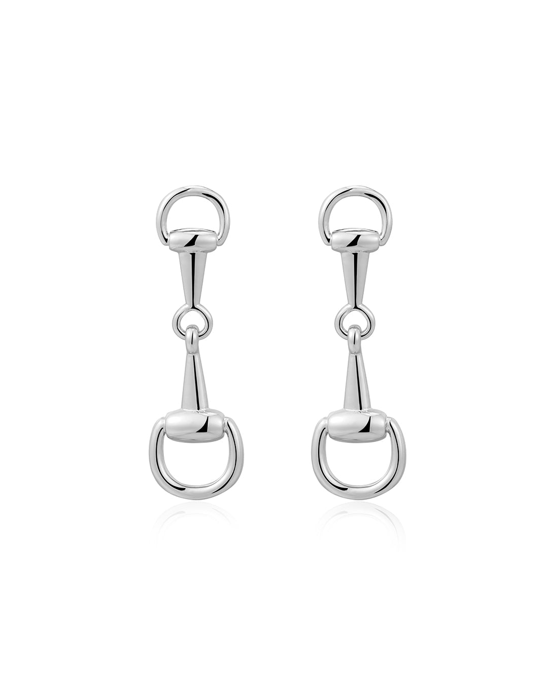 Horsebit Stud Earrings in Silver — alternate view