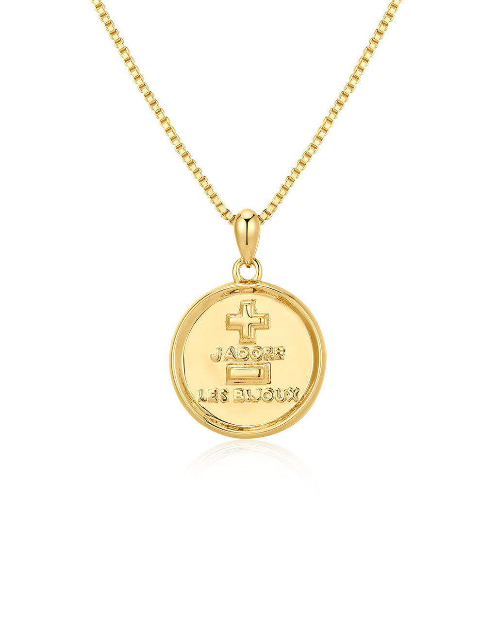 'I Love Jewelry' Coin Necklace in Gold