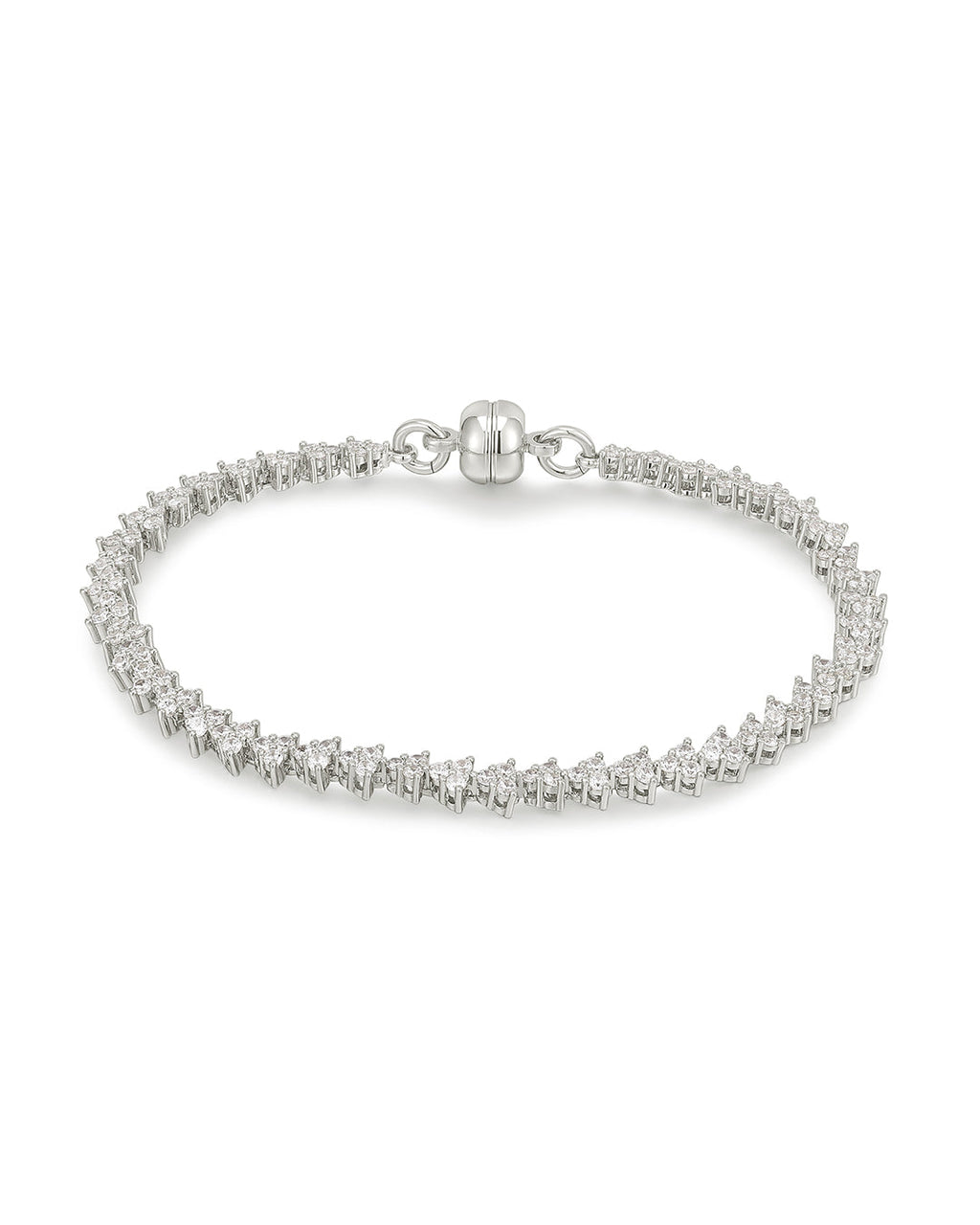Isabelle Stud Tennis Bracelet in Silver — alternate view
