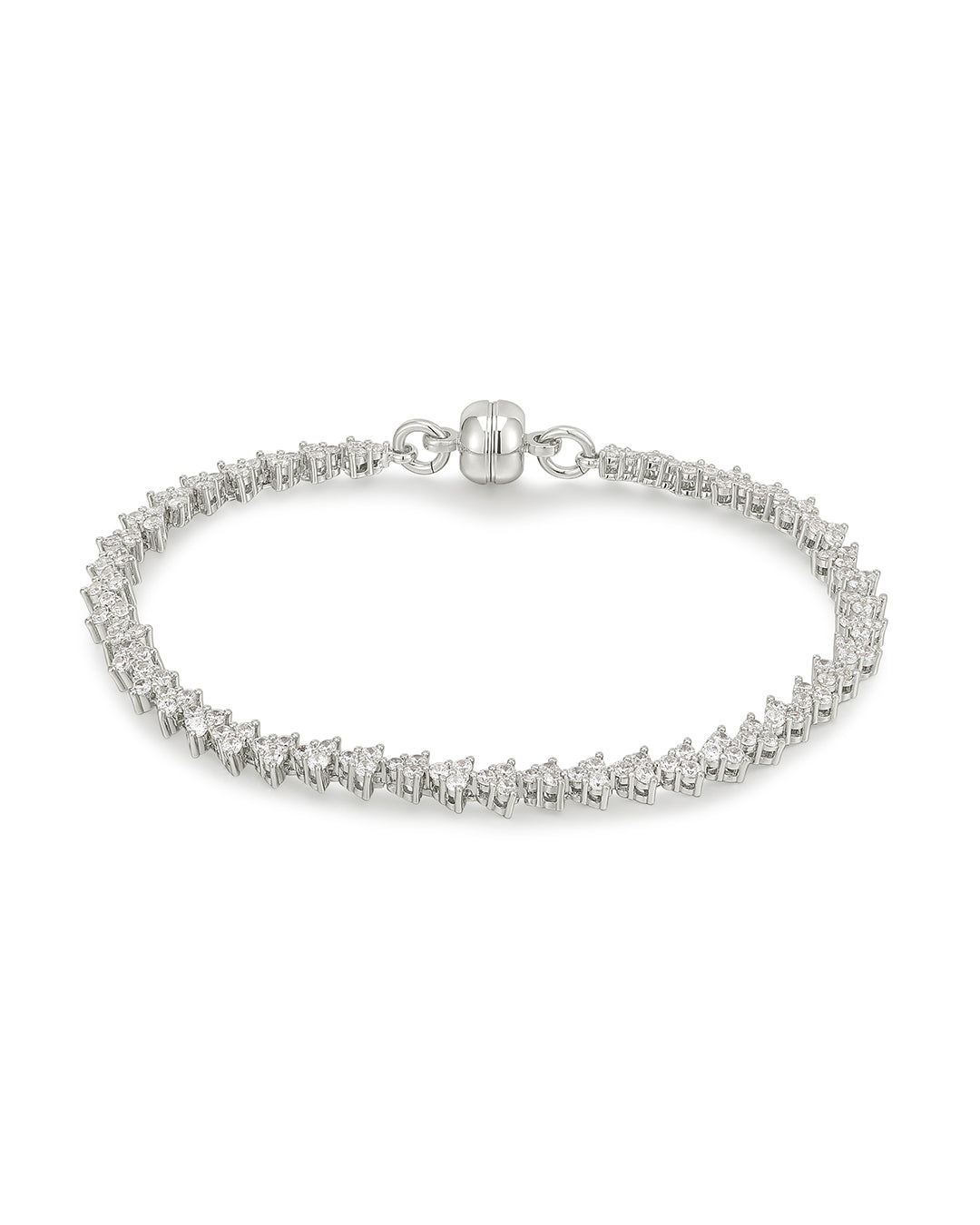 Isabelle Stud Tennis Bracelet in Silver — alternate view